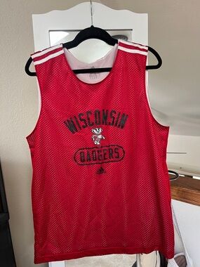 •ADIDAS• Red Wisconsin Badgers Jersey